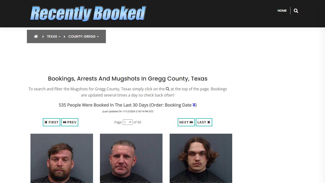 Bookings, Arrests and Mugshots in Gregg County, Texas - Recently Booked